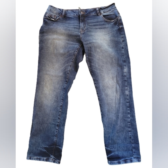 BLUENOTES Boyfriend Purposely Distressed Blue Denim Jeans, Size 30 - Picture 3 of 13